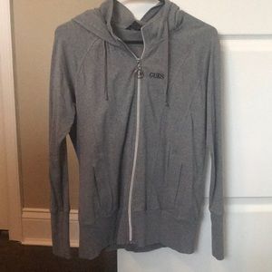 Guess hooded zip up sweatshirt.